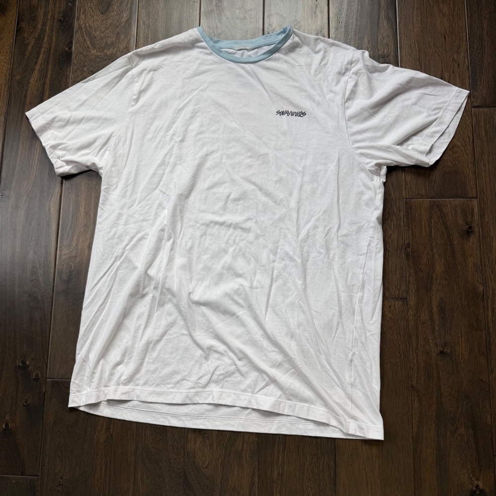 Swannies Graphic T-Shirt Mens XL White Excellent BBQ Golf Hot Dog Ringer Tee